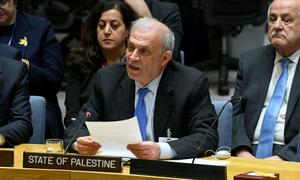 Ziad Abu Amr, Special Representative of the President of the State of Palestine, addresses the Security Council meeting on the situation in the Middle East, including the Palestinian question.